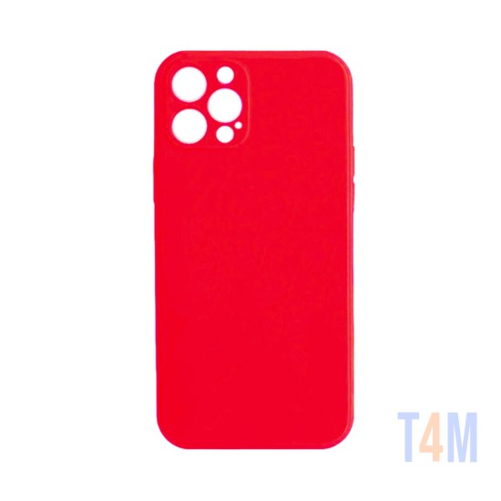 Funda de Silicona Suave con Marco de Cámara para Apple iPhone 12 Pro Max Rojo